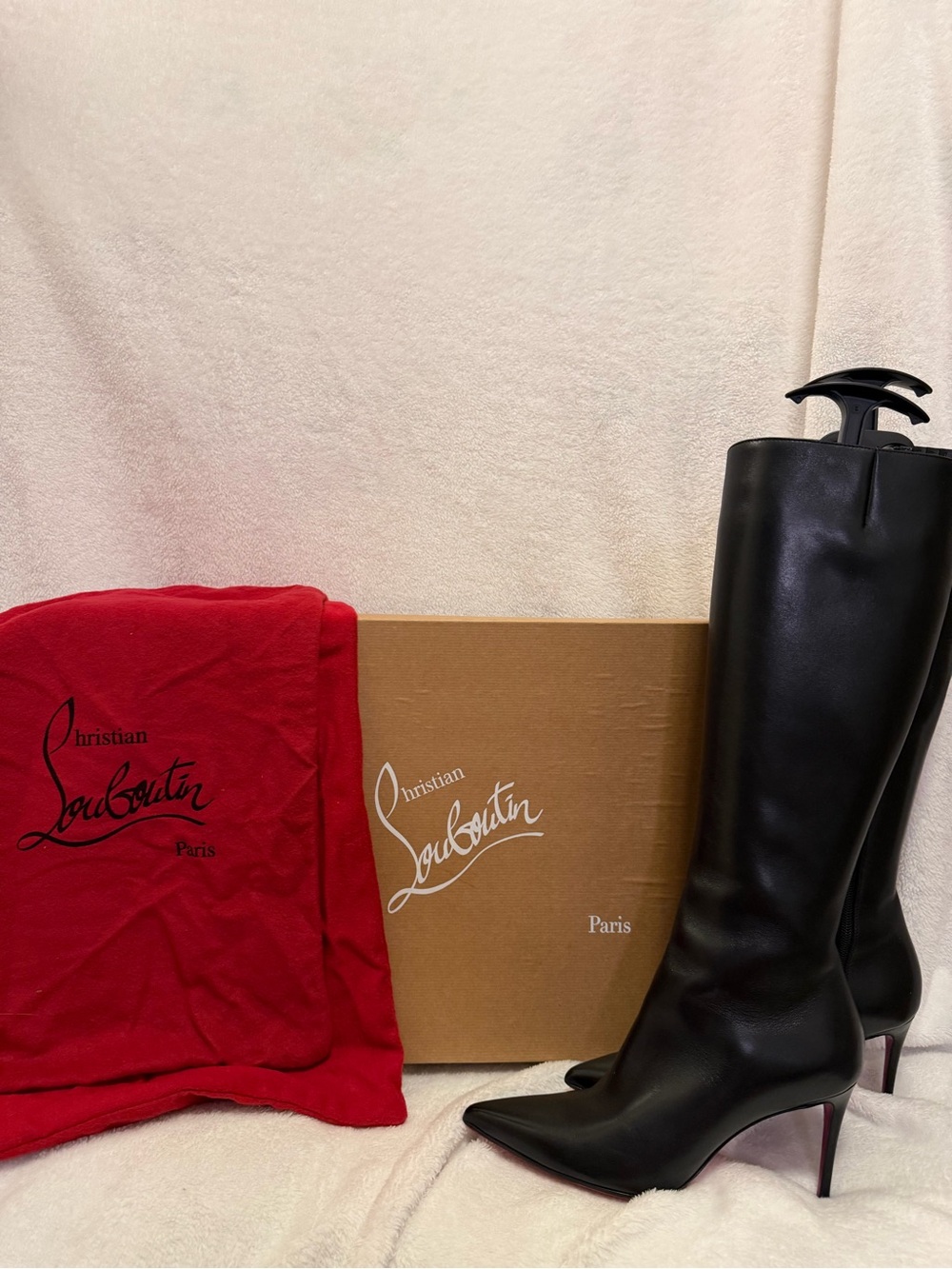 Authentic Christian Louboutin So Kate Black Leather Boots